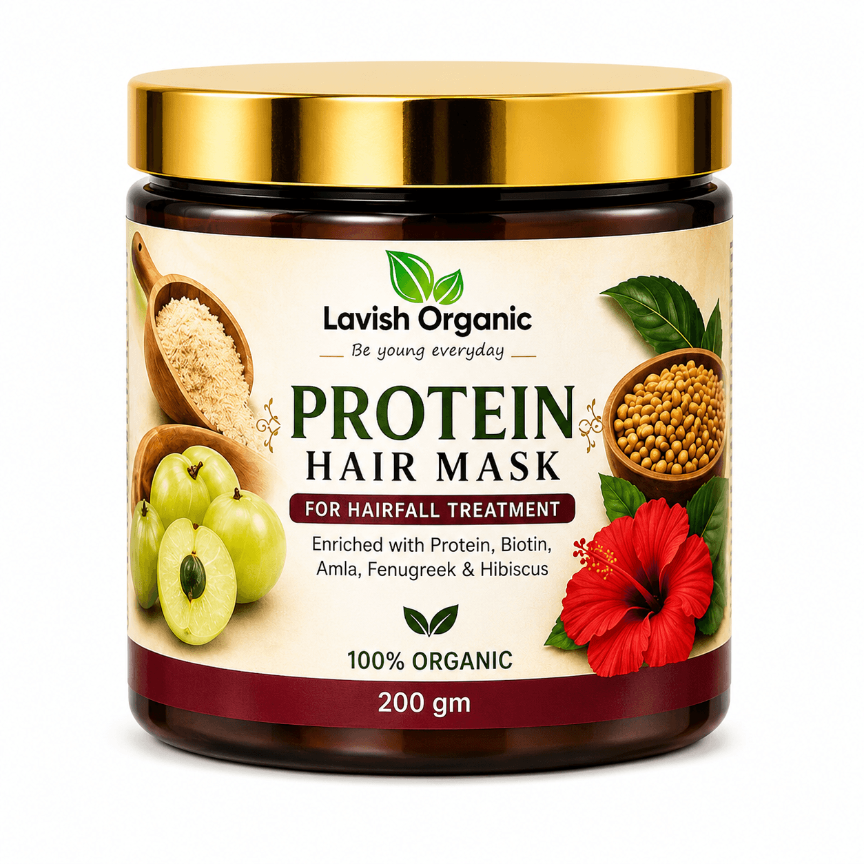 Lavish Organic Protein Hair Mask โ Nourishing Hair Care Mask (200gm) - image 1
